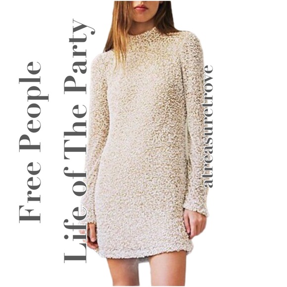 Free People Dresses & Skirts - 🎉 HP Free People Life of The Party Ivory Sequins Mini Dress